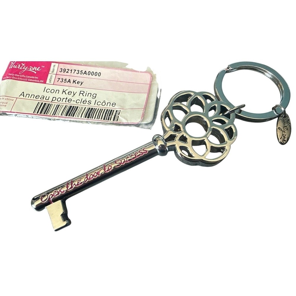Thirty-One Key Icon Key Ring "Open The Door To Success"  Metal NEW‎